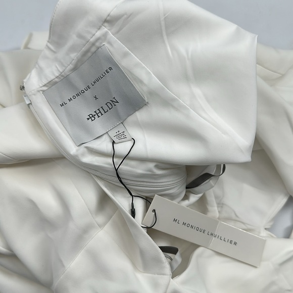 ML Monique Lhuillier X BHLDN Ada Ruffle White Jumpsuit 12 NWT - Picture 7 of 9
